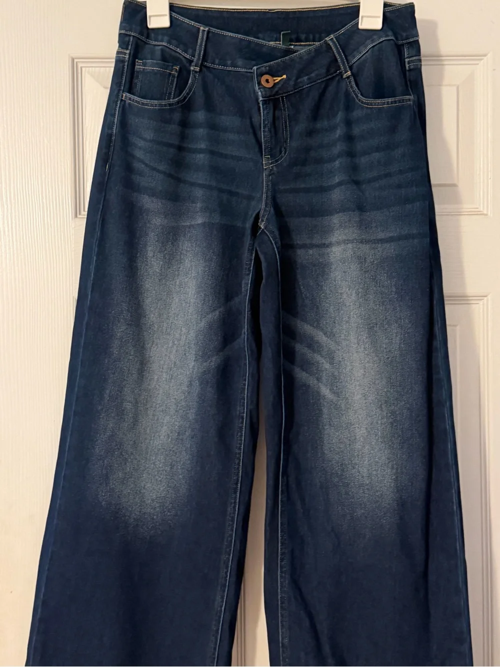 HALARA Dark Blue Wide Leg Flare Jeans